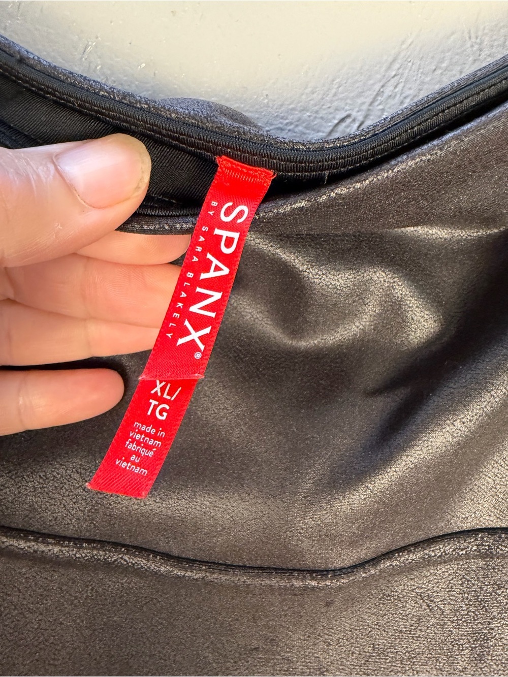 SPANX Black High-Waist Moto Panel Leggings - Picture 2 of 8